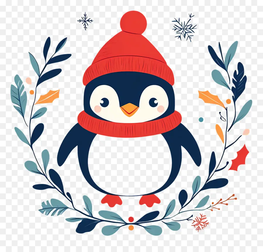 Pinguim De Natal，Pinguim Em Roupas De Inverno PNG