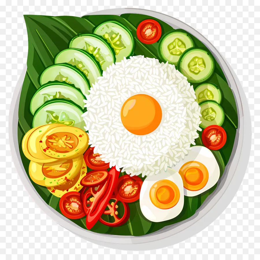 Nasi Lemak，Arroz Com Legumes E Ovos PNG