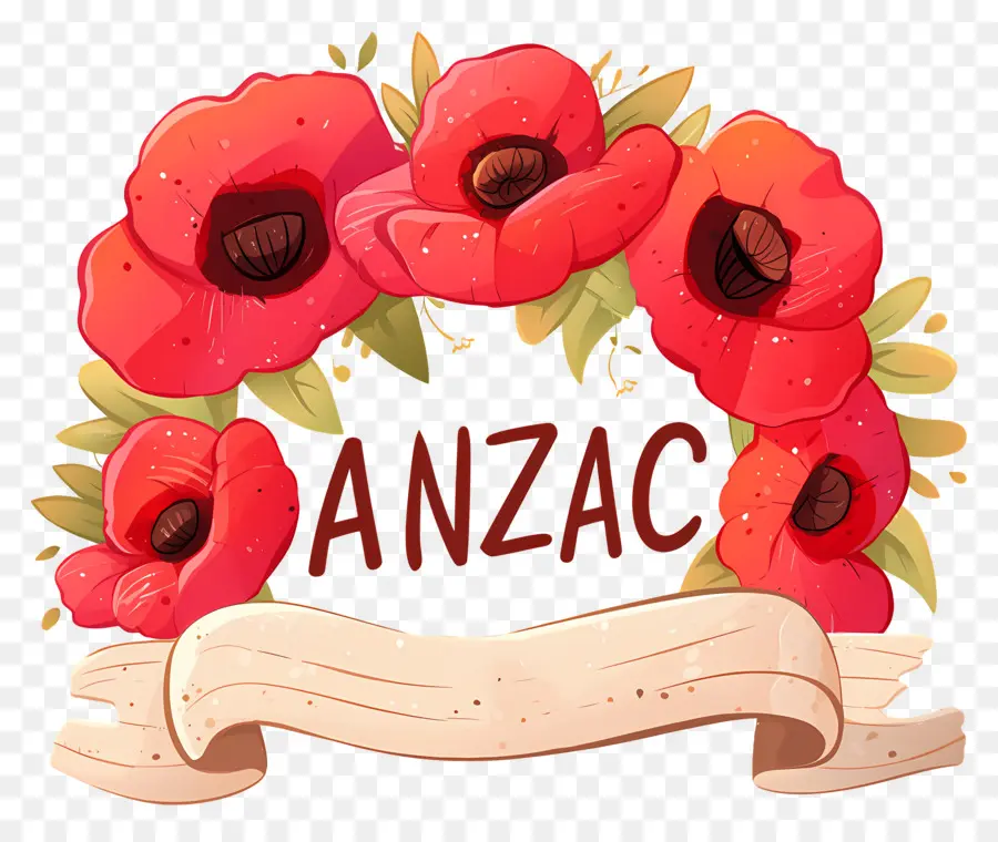 Dia De Anzac，Banner De Papoula Anzac PNG