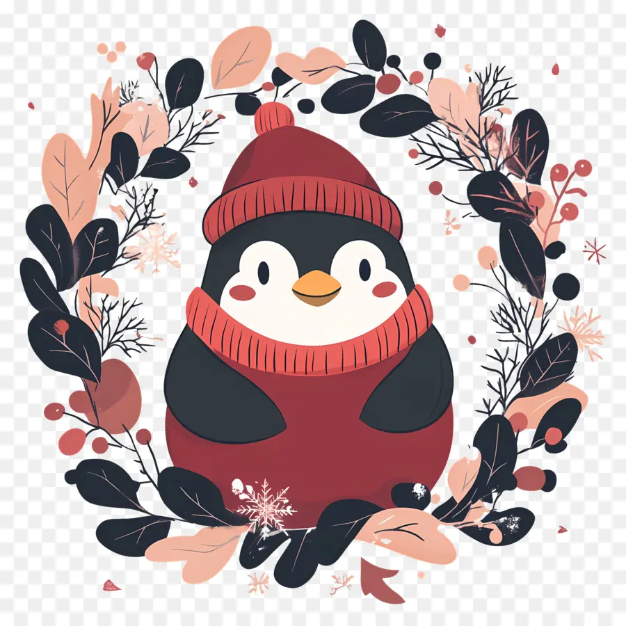 Pinguim De Natal，Pinguim Em Roupas De Inverno PNG