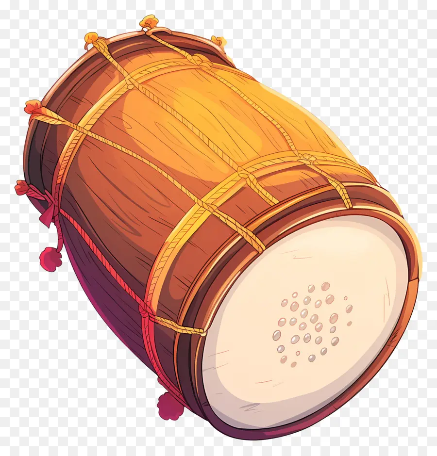 Dhol Lohri，Tambor Marrom PNG