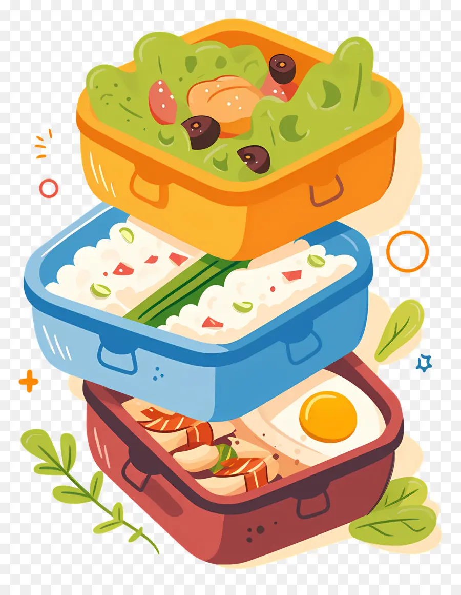 Comida Deliciosa，Lancheiras Coloridas PNG