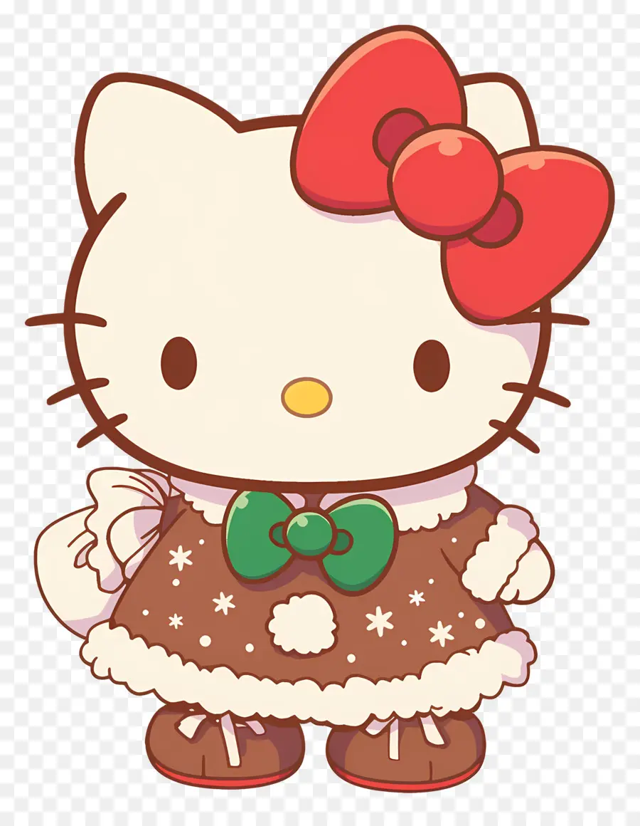 Olá Kitty Natal，Gato De Desenho Animado PNG