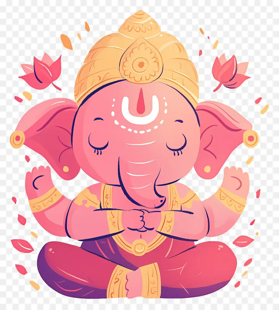 Senhor Ganesha，Elefante Rosa PNG