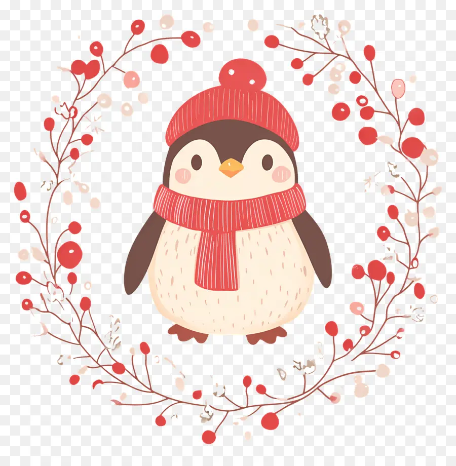 Pinguim De Natal，Pinguim Em Roupas De Inverno PNG