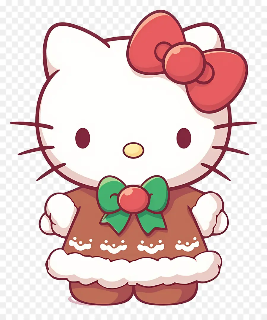 Olá Kitty Natal，Gato De Desenho Animado PNG