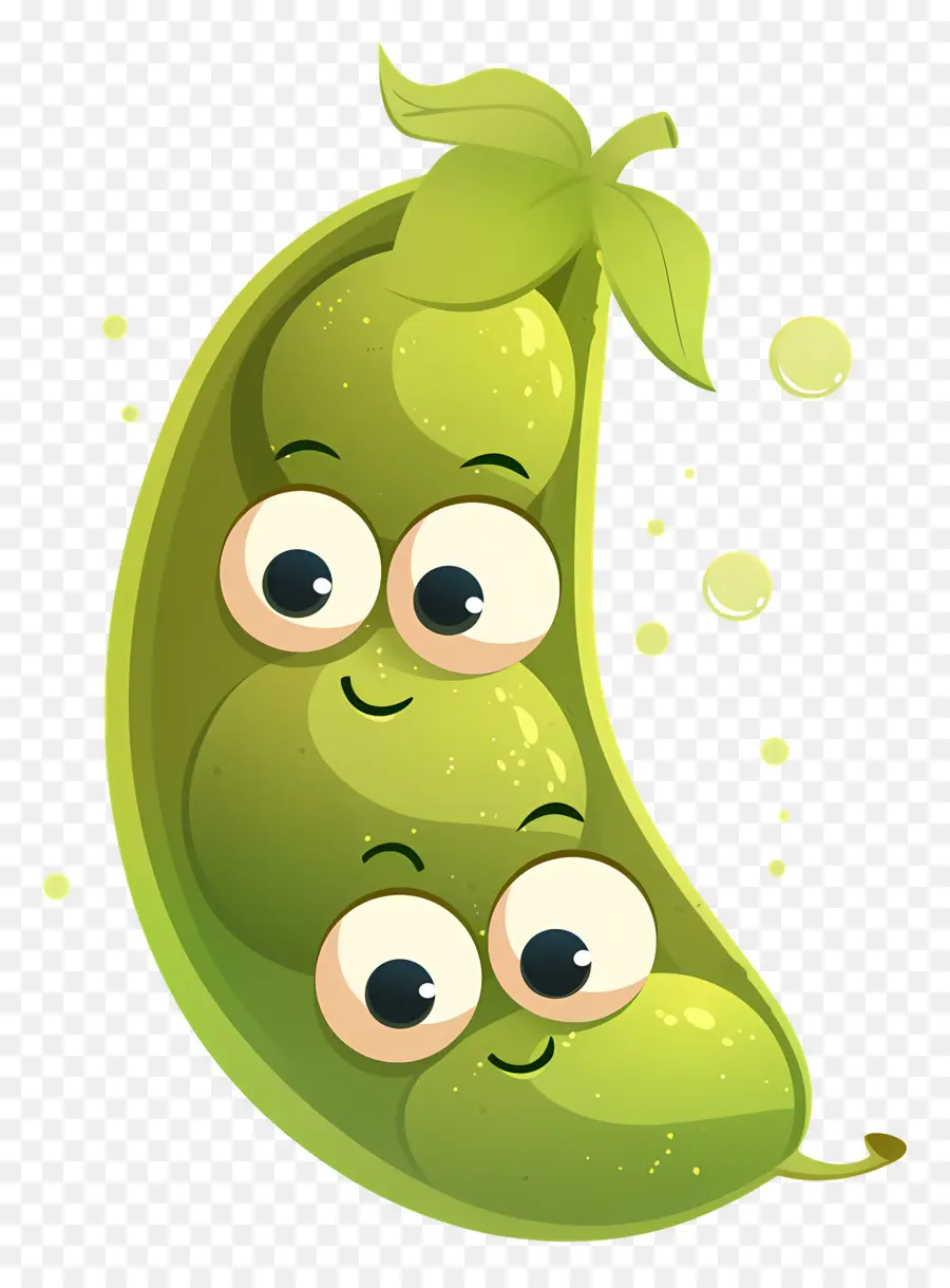 Ervilhas Kawaii，Vagem De Ervilha Verde PNG