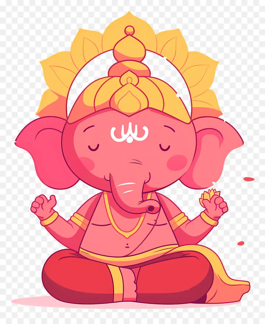 Senhor Ganesha，Elefante Rosa PNG