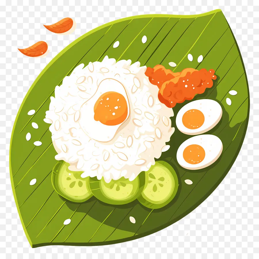 Nasi Lemak，Arroz E Ovo PNG