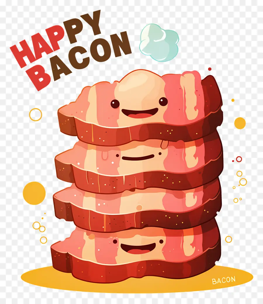 Dia Nacional Do Bacon，Pilha De Bacon Feliz PNG