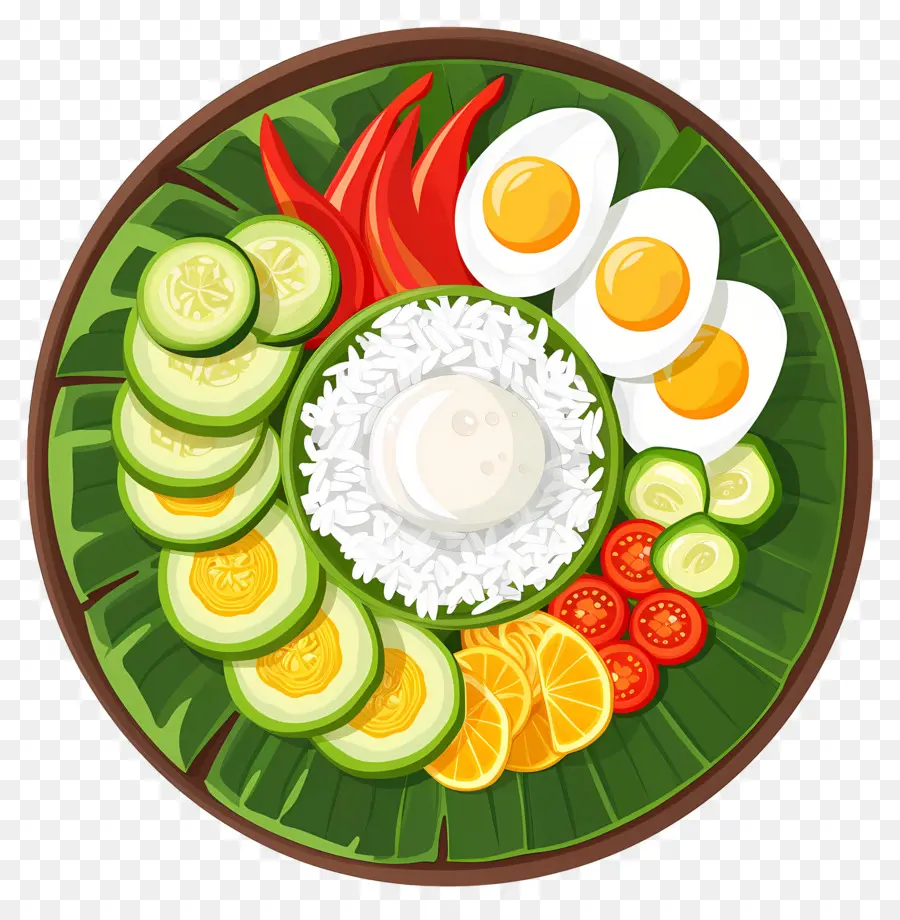 Nasi Lemak，Arroz E Ovo PNG