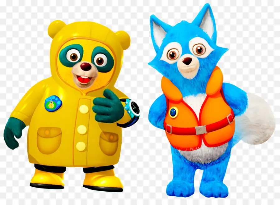 Agente Especial Oso，Urso Amarelo E Raposa Azul PNG