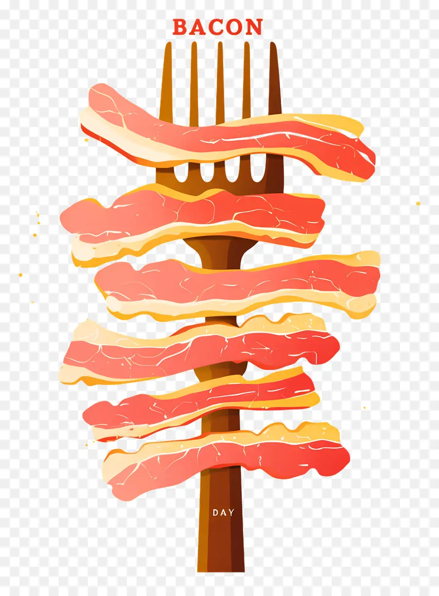 Dia Nacional Do Bacon，Bacon No Garfo PNG