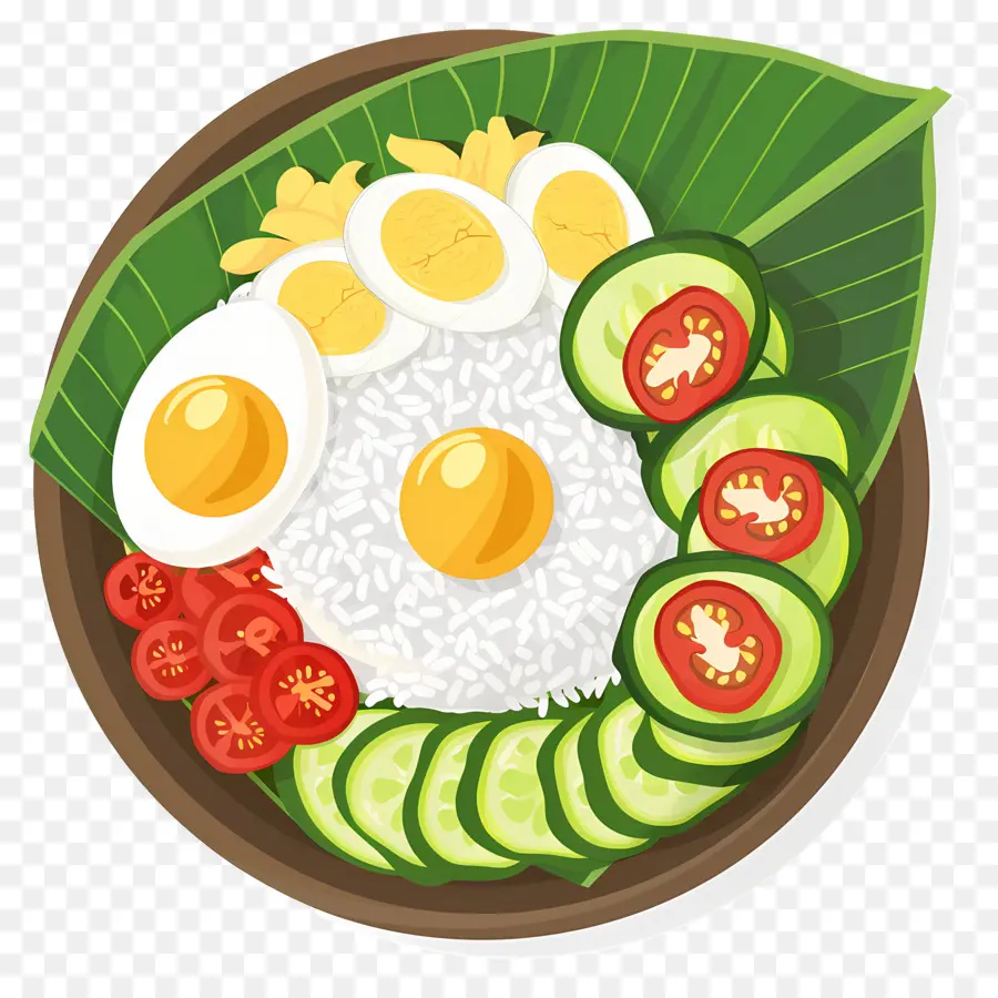 Nasi Lemak，Arroz Com Legumes E Ovos PNG