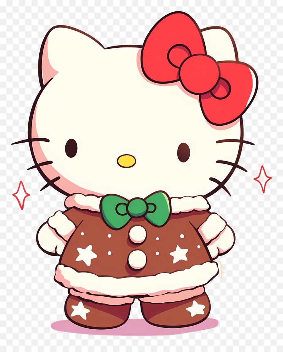 Olá Kitty Natal，Gato De Desenho Animado PNG