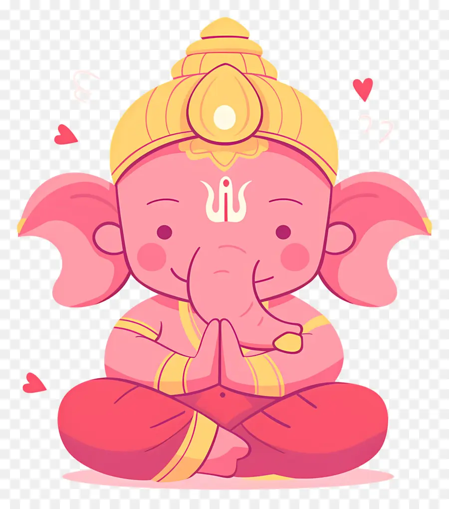 Senhor Ganesha，Elefante Rosa PNG