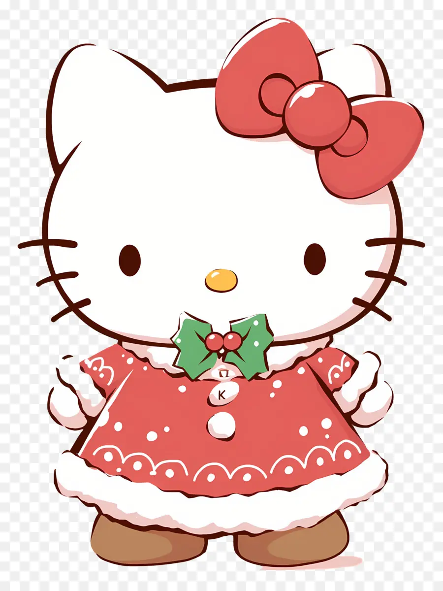 Olá Kitty Natal，Gato De Desenho Animado PNG