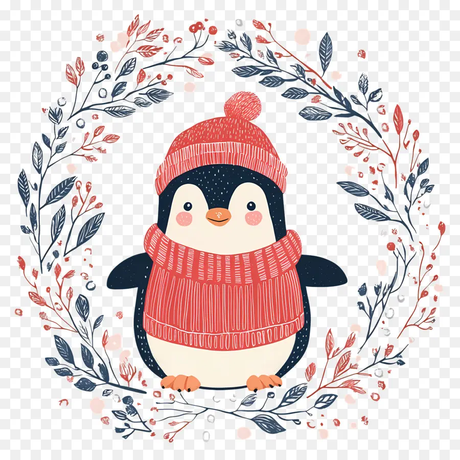 Pinguim De Natal，Pinguim Em Roupas De Inverno PNG