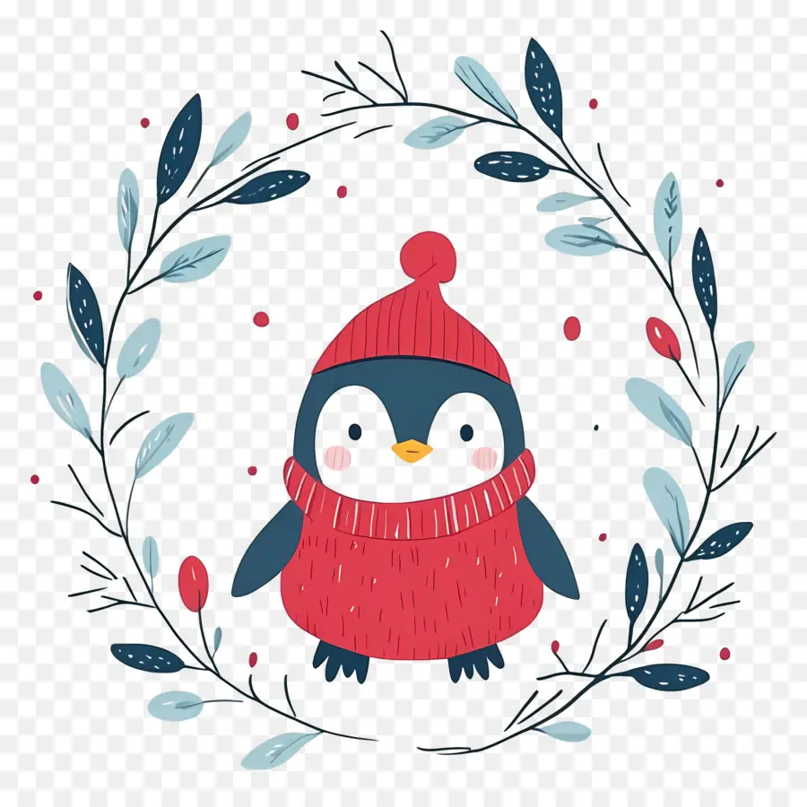 Pinguim De Natal，Pinguim Em Roupas De Inverno PNG