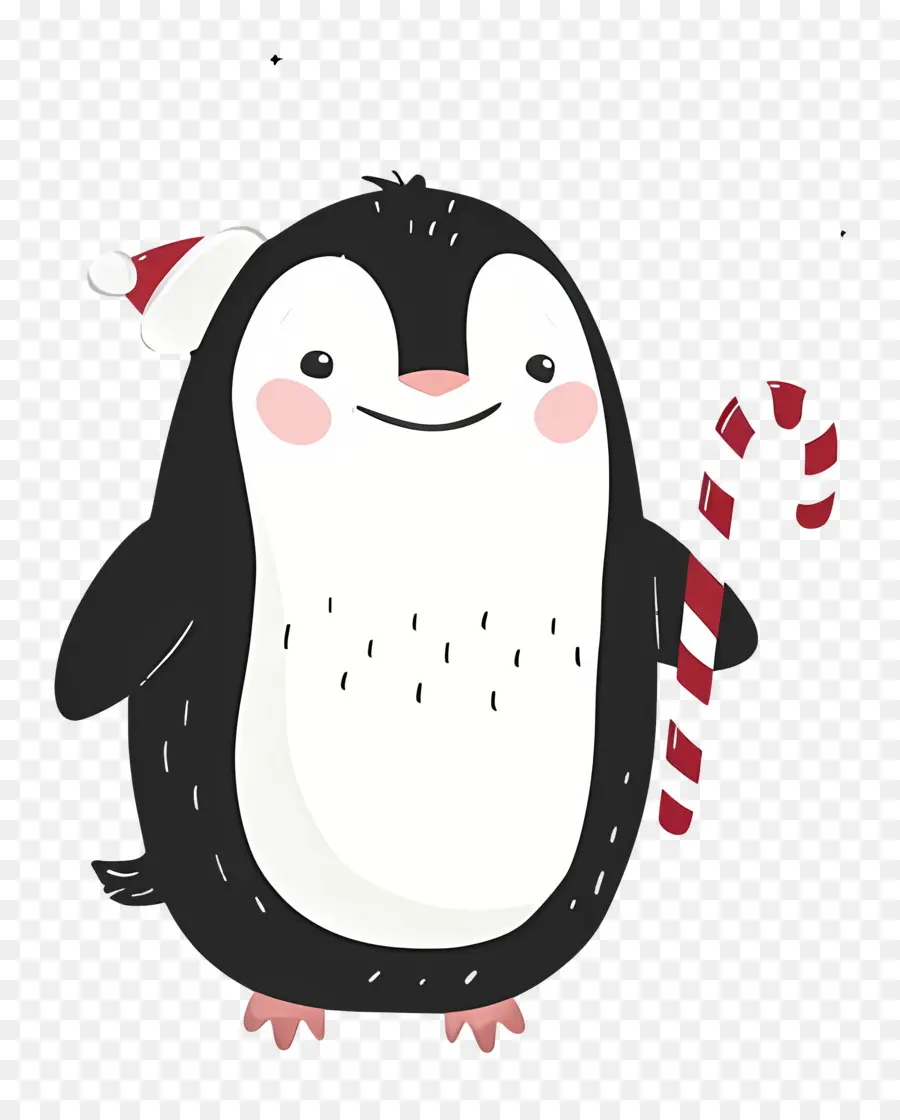 Pinguim De Natal，Pinguim Com Bastão De Doces PNG