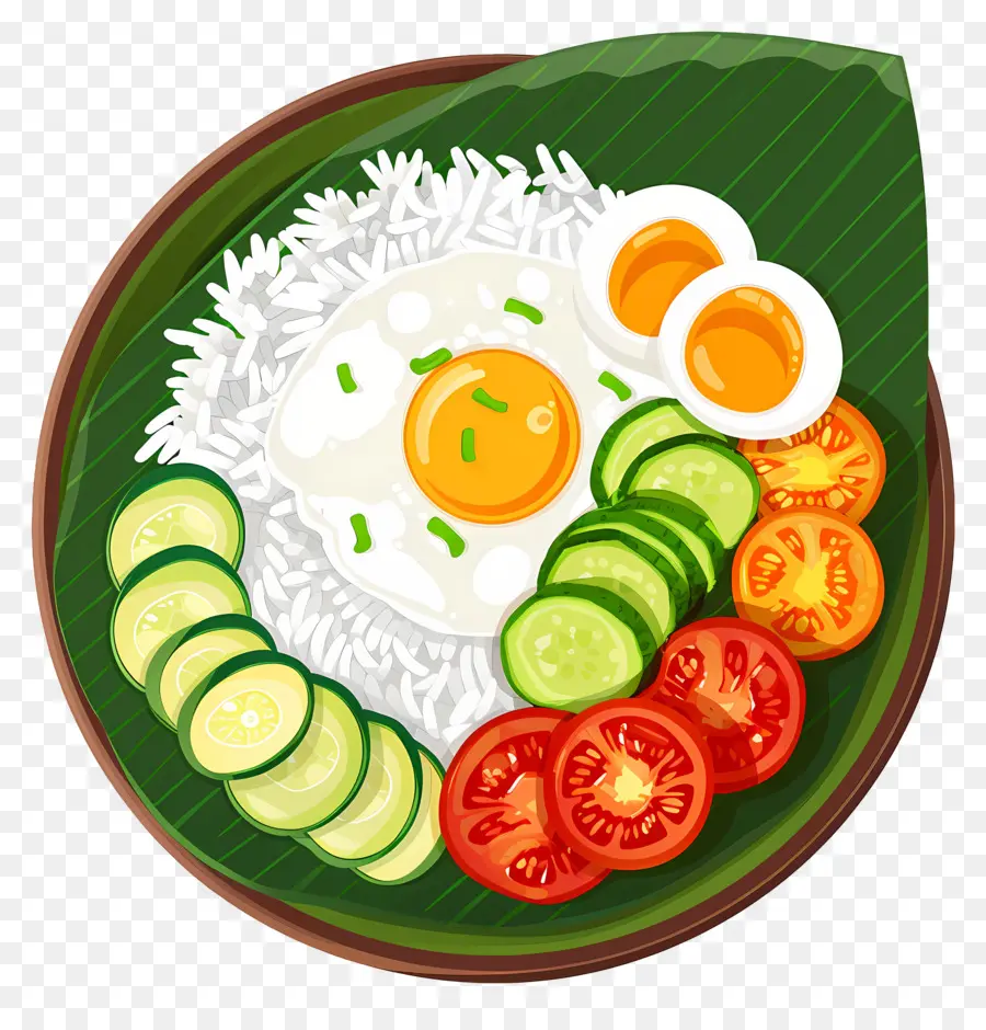 Nasi Lemak，Arroz E Ovo PNG