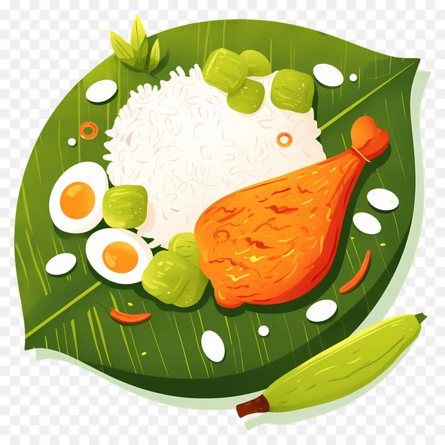 Nasi Lemak，Arroz E Ovo PNG