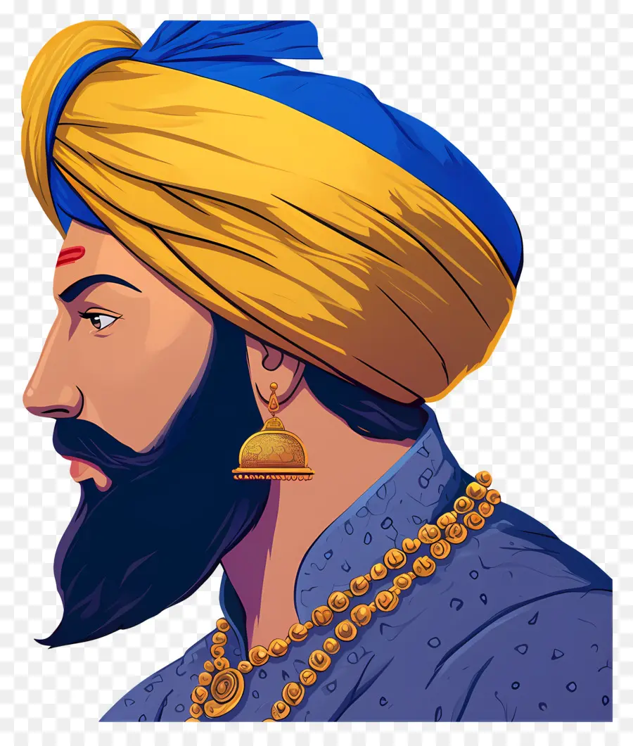 Guru Govind Singh Jayanti，Homem De Turbante PNG