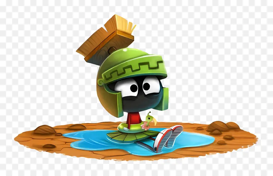 Marvin O Marciano，Personagem De Desenho Animado Com Capacete PNG