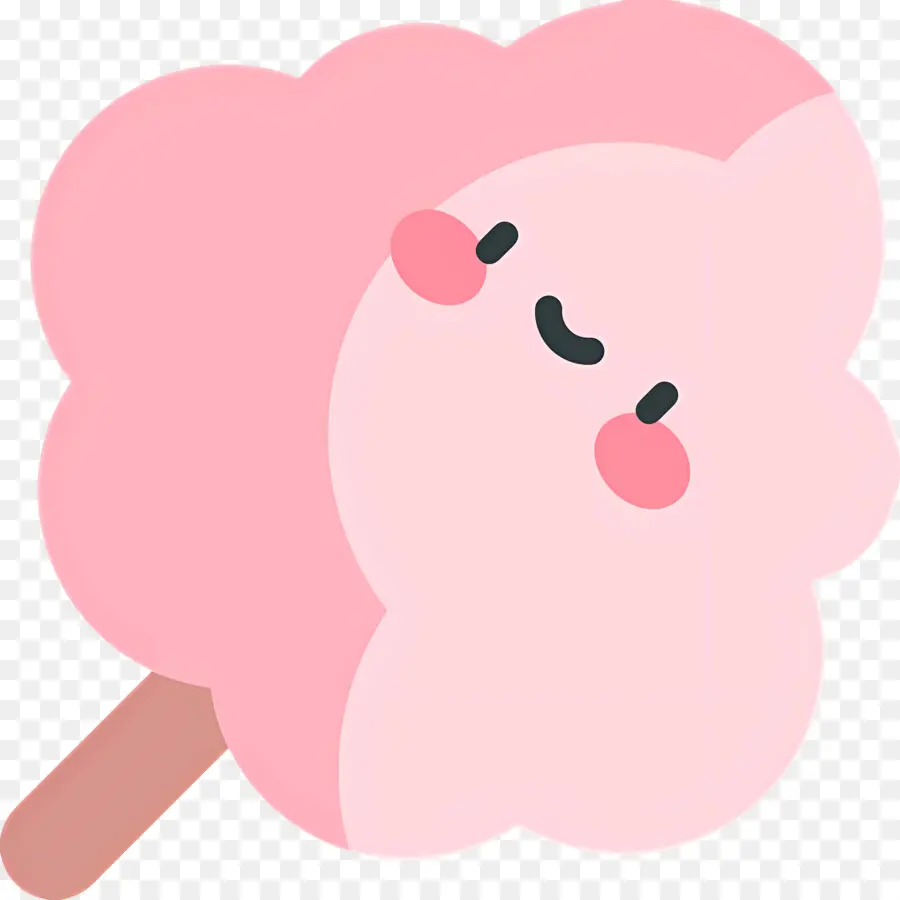 Algodão Doce，Algodão Doce Rosa Com Rosto PNG