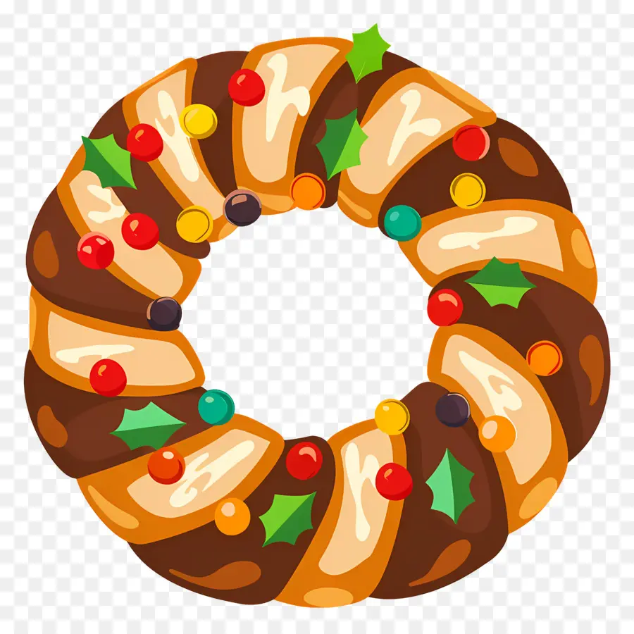 Pão De Natal Espanhol，Guirlanda De Pão De Chocolate PNG