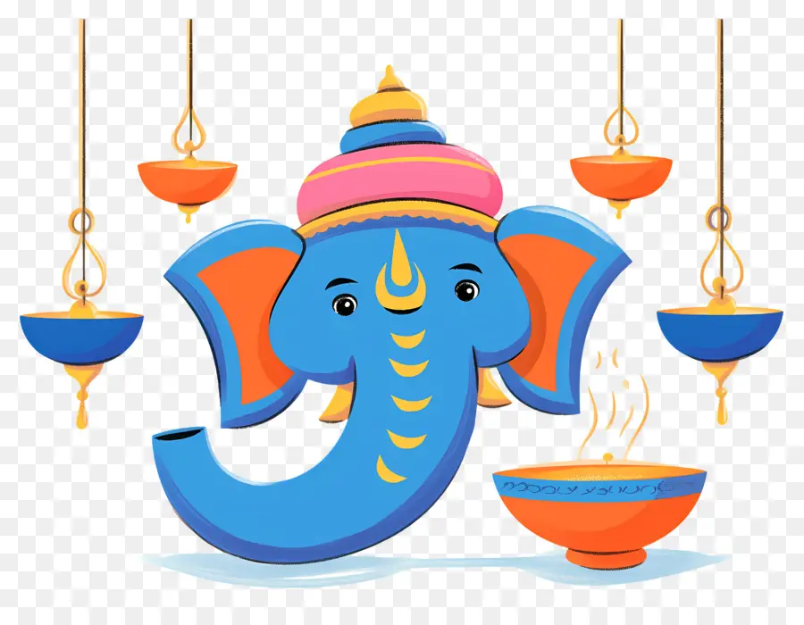 Ganesha Chaturthi，Elefante Azul PNG