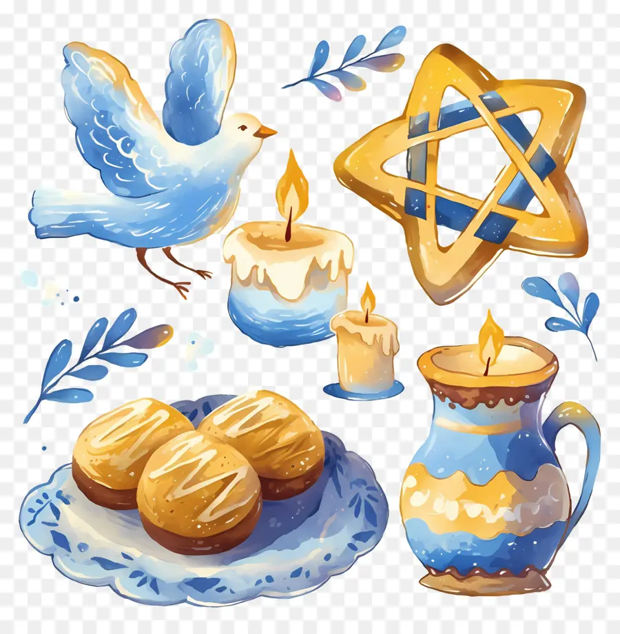 Decoração De Hanukkah，Símbolos De Hanukkah PNG