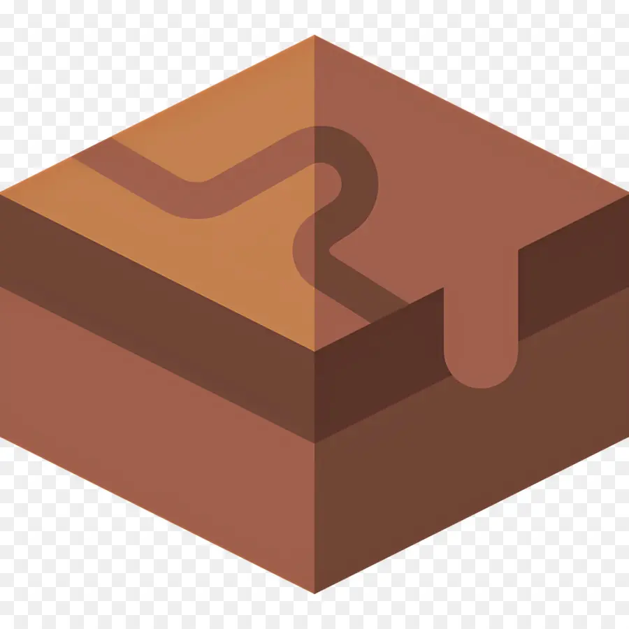 Brownie，Cubo Marrom PNG