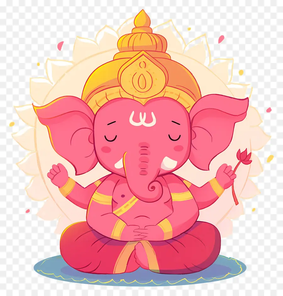 Senhor Ganesha，Elefante Rosa PNG