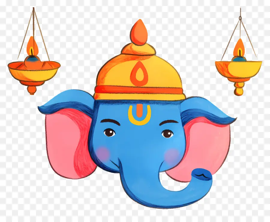 Ganesha Chaturthi，Elefante Azul PNG