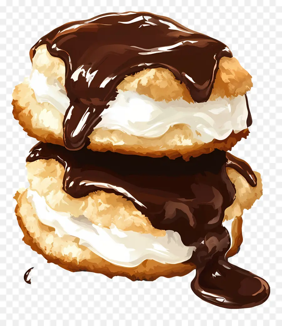 Profiterol，Folhados De Creme Com Chocolate PNG