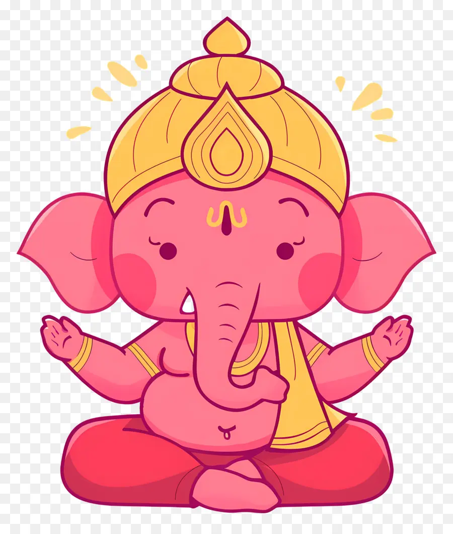 Senhor Ganesha，Elefante Rosa PNG