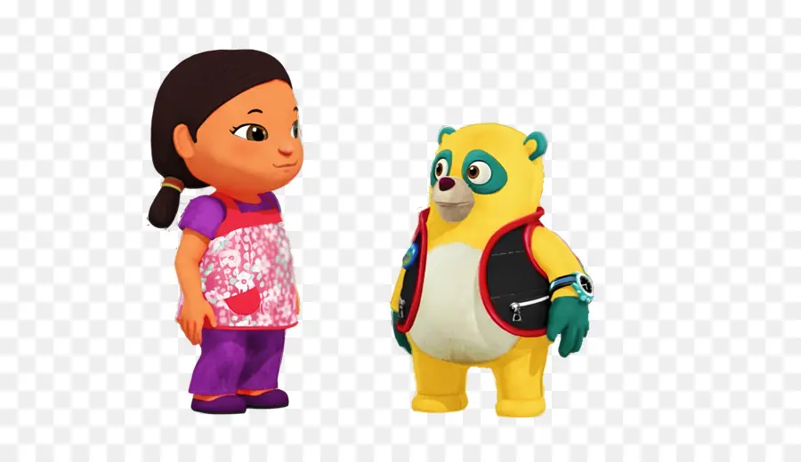 Agente Especial Oso，Menina E Urso Amarelo PNG