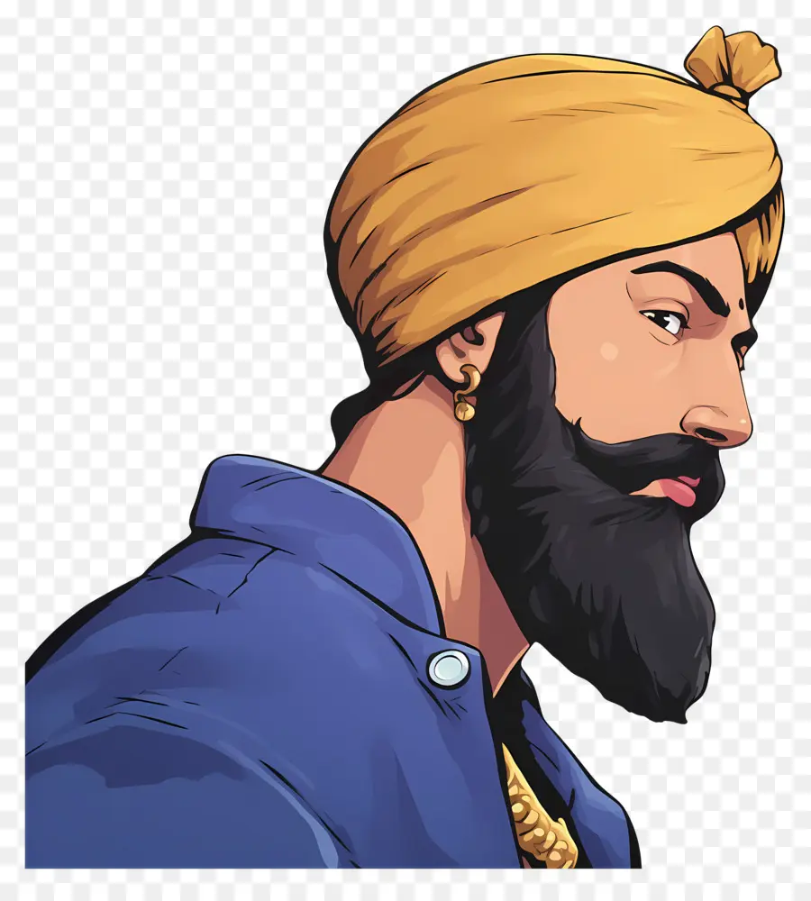 Guru Govind Singh Jayanti，Homem De Turbante Apontando PNG