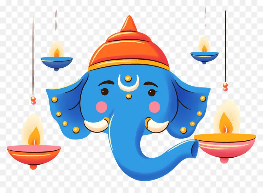 Ganesha Chaturthi，Elefante Azul PNG