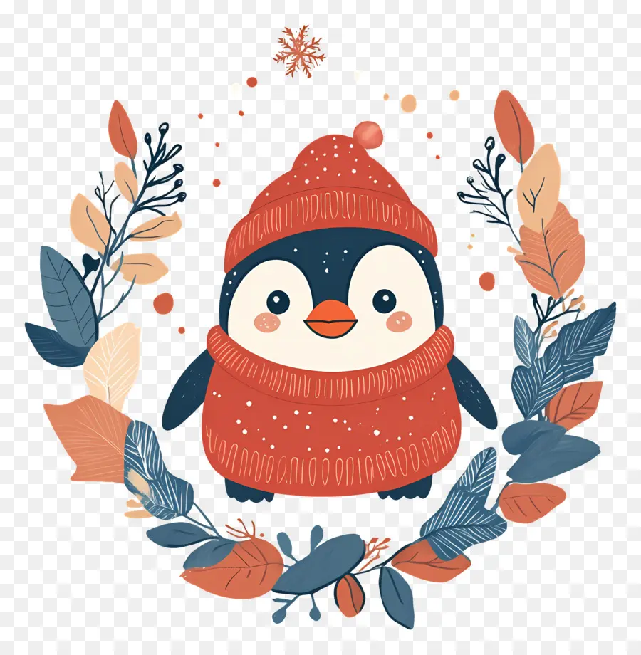 Pinguim De Natal，Pinguim Em Roupas De Inverno PNG