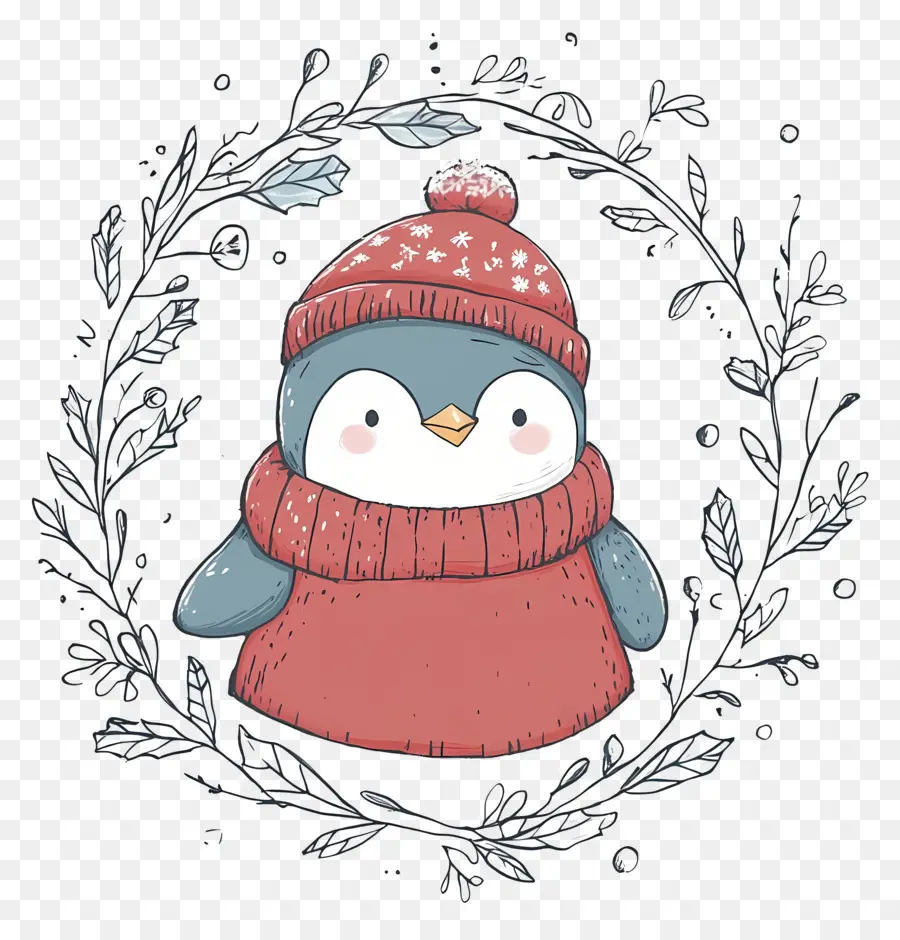 Pinguim De Natal，Pinguim Em Roupas De Inverno PNG