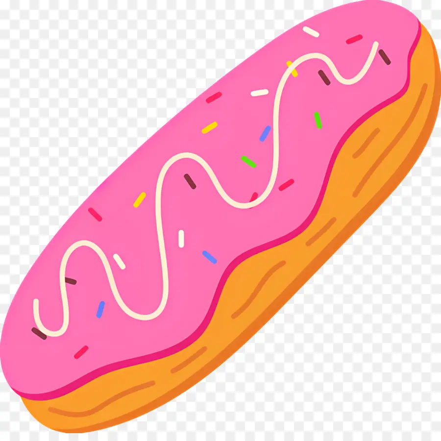 éclair，Rosquinha Rosa PNG