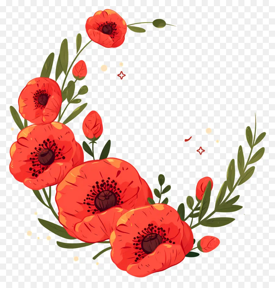 Dia De Anzac，Flores Vermelhas PNG