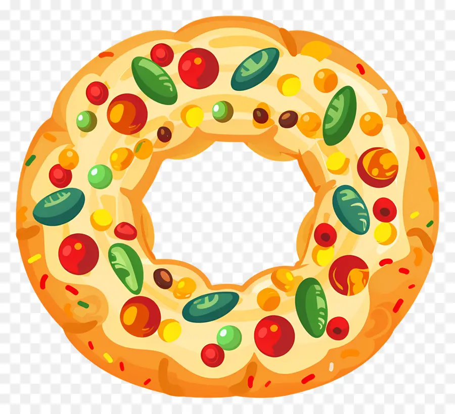 Pão De Natal Espanhol，Rosca De Reyes Colorida PNG