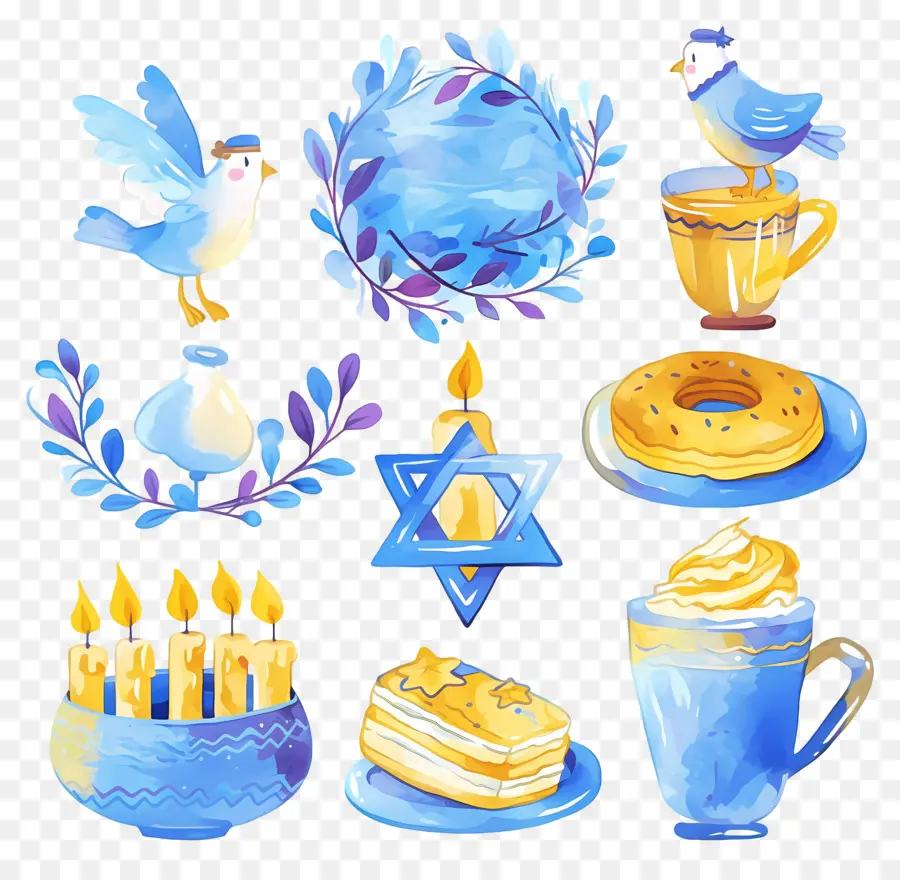 Decoração De Hanukkah，Símbolos De Hanukkah PNG