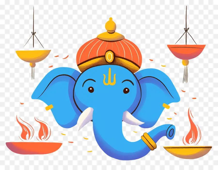 Ganesha Chaturthi，Elefante Com Chapéu PNG