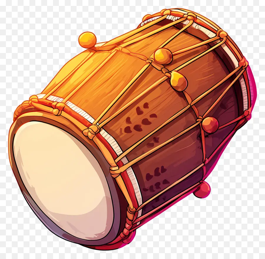 Dhol Lohri，Tambor Marrom PNG