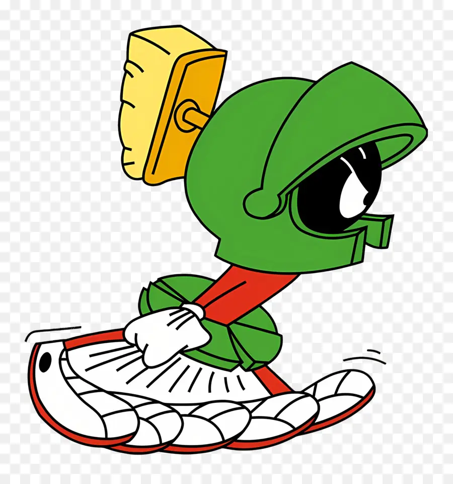 Marvin O Marciano，Personagem De Desenho Animado Correndo PNG