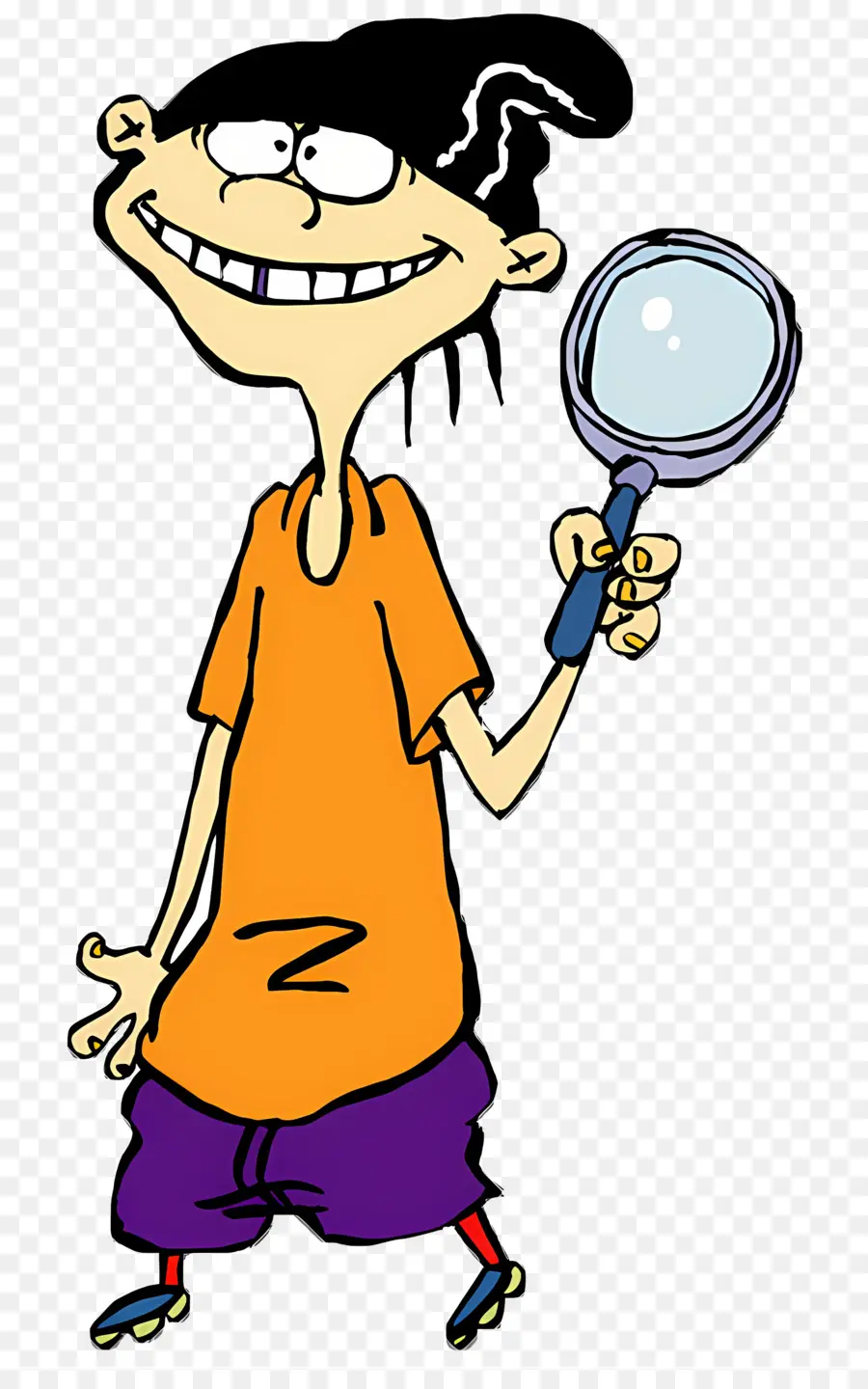 Ed Edd E Eddy，Personagem De Desenho Animado Com Lupa PNG